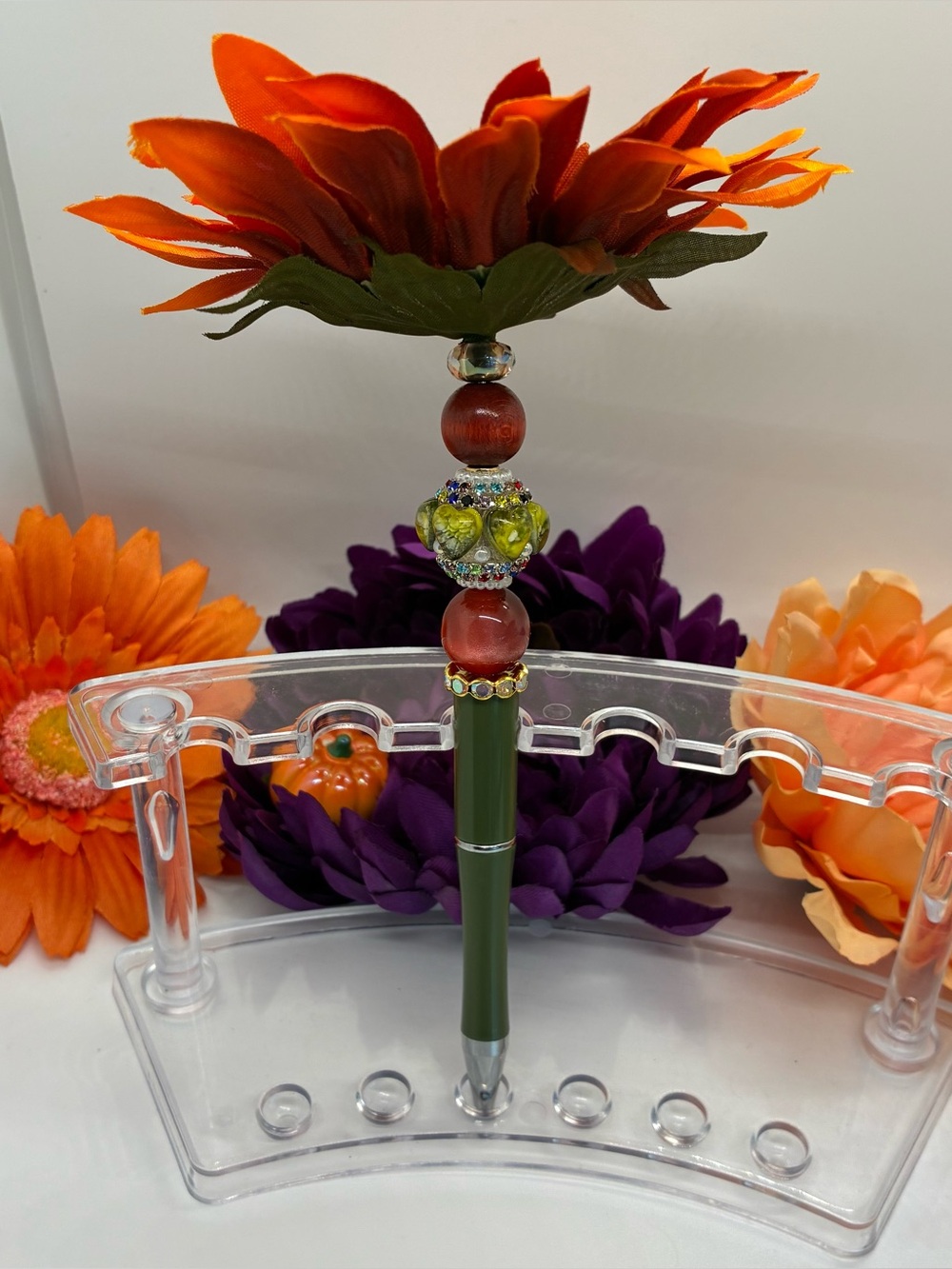 Sunflower Fall Beaded Pen